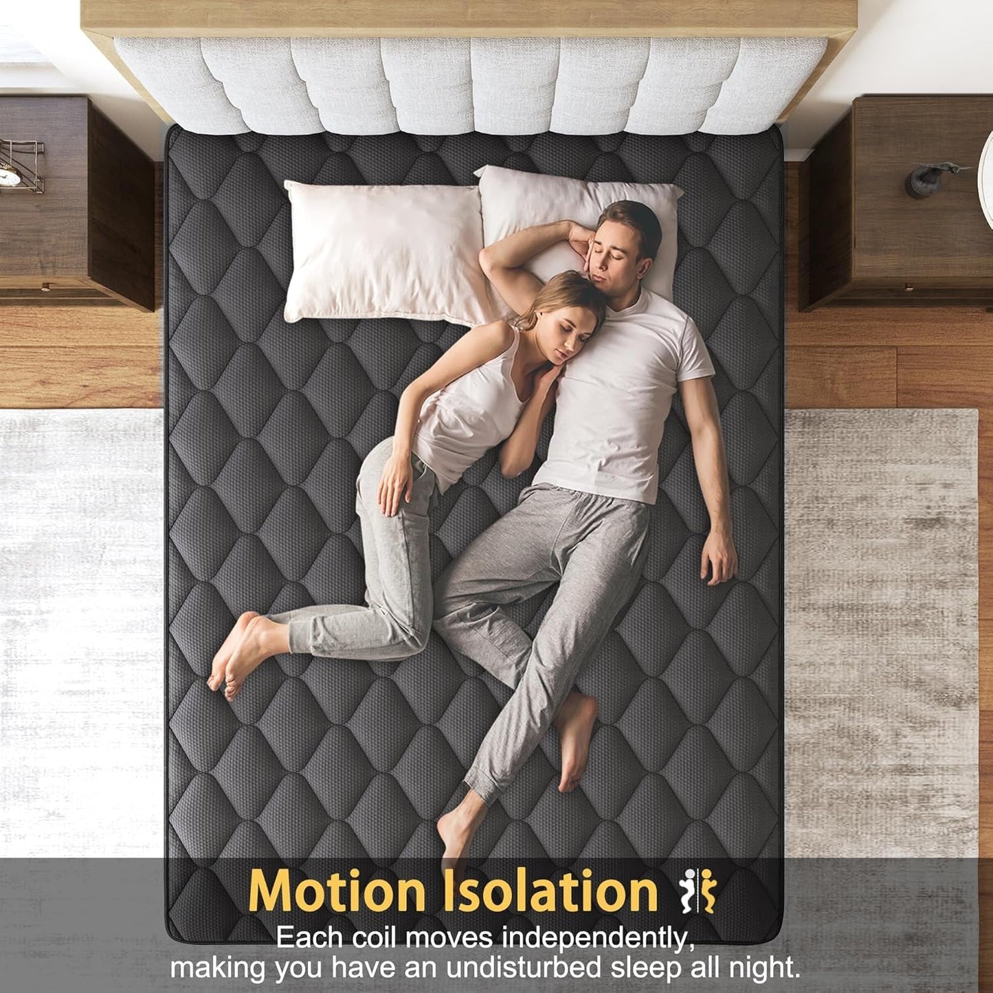 Full Hybrid Mattress, 12 Inch, Medium-Firm, Euro Top, Bedroom Furniture