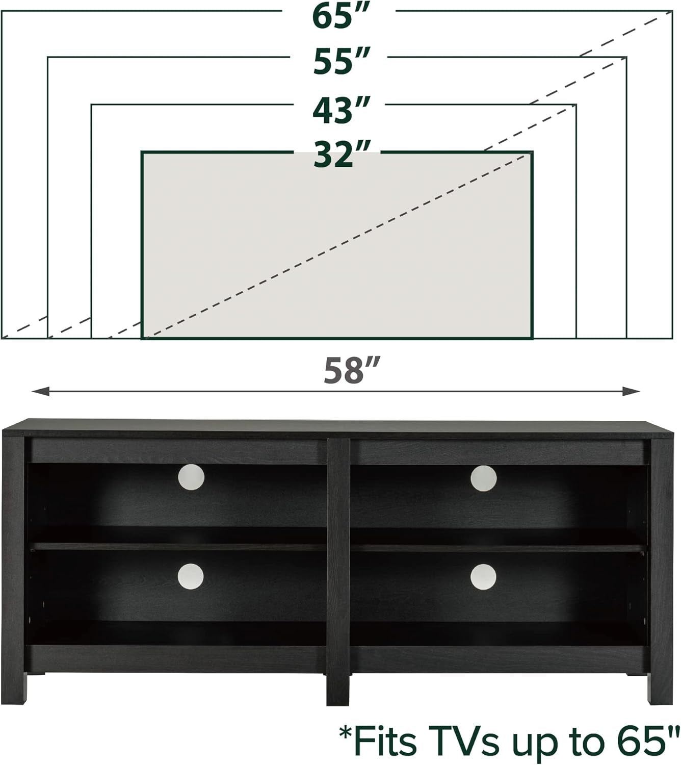 Camden TV Stand for Tvs up to 65", Contemporary Entertainment Center TV & Media Furniture