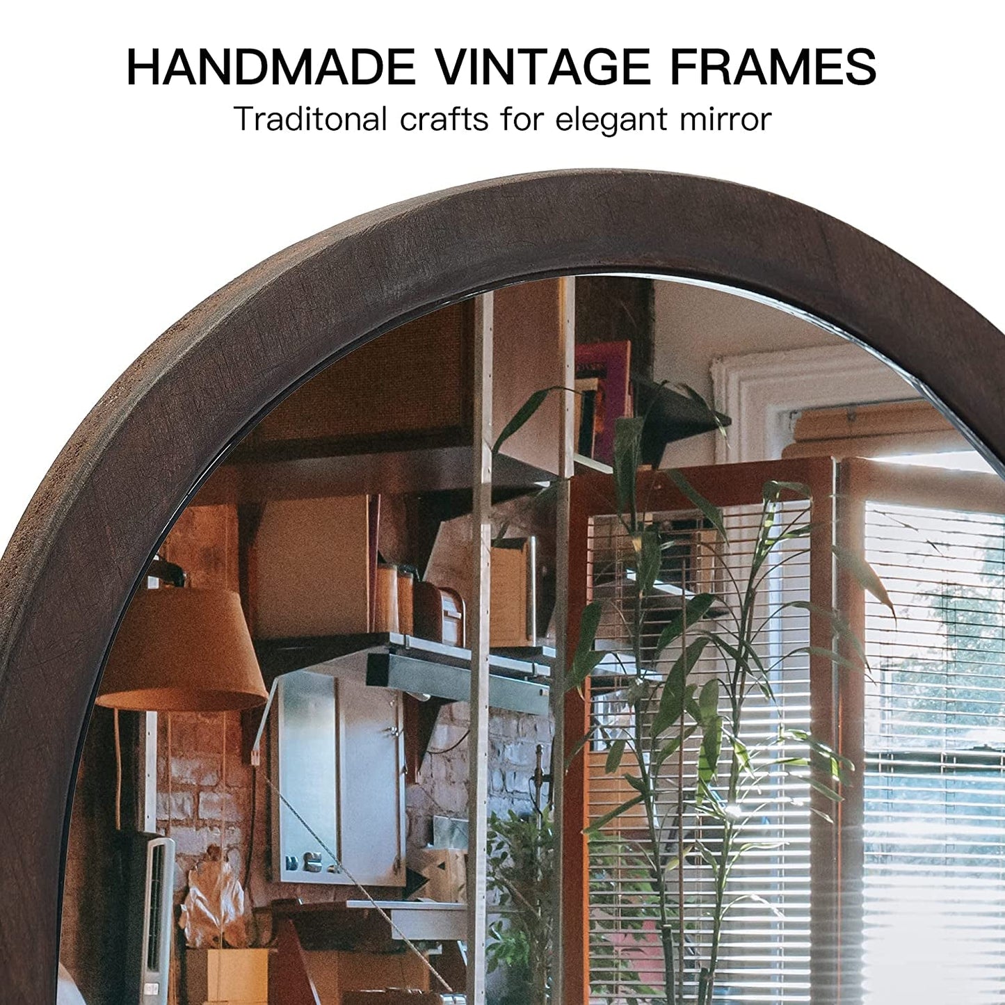 Vintage Bronze Wood Framed Makeup Mirror // Bedroom Furniture, deco