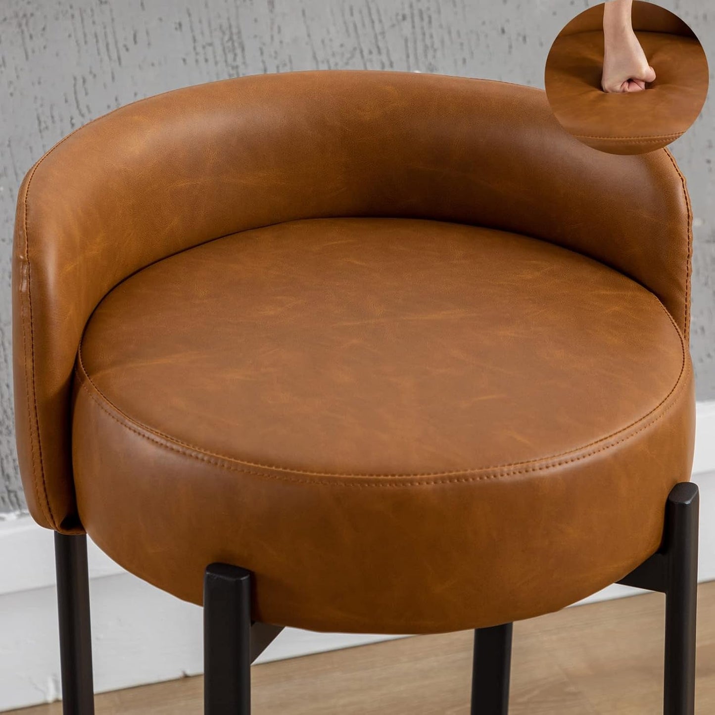 Counter Height Bar Stools 26" round Barstools Set of 2, Modern Faux // Furniture Kitchen