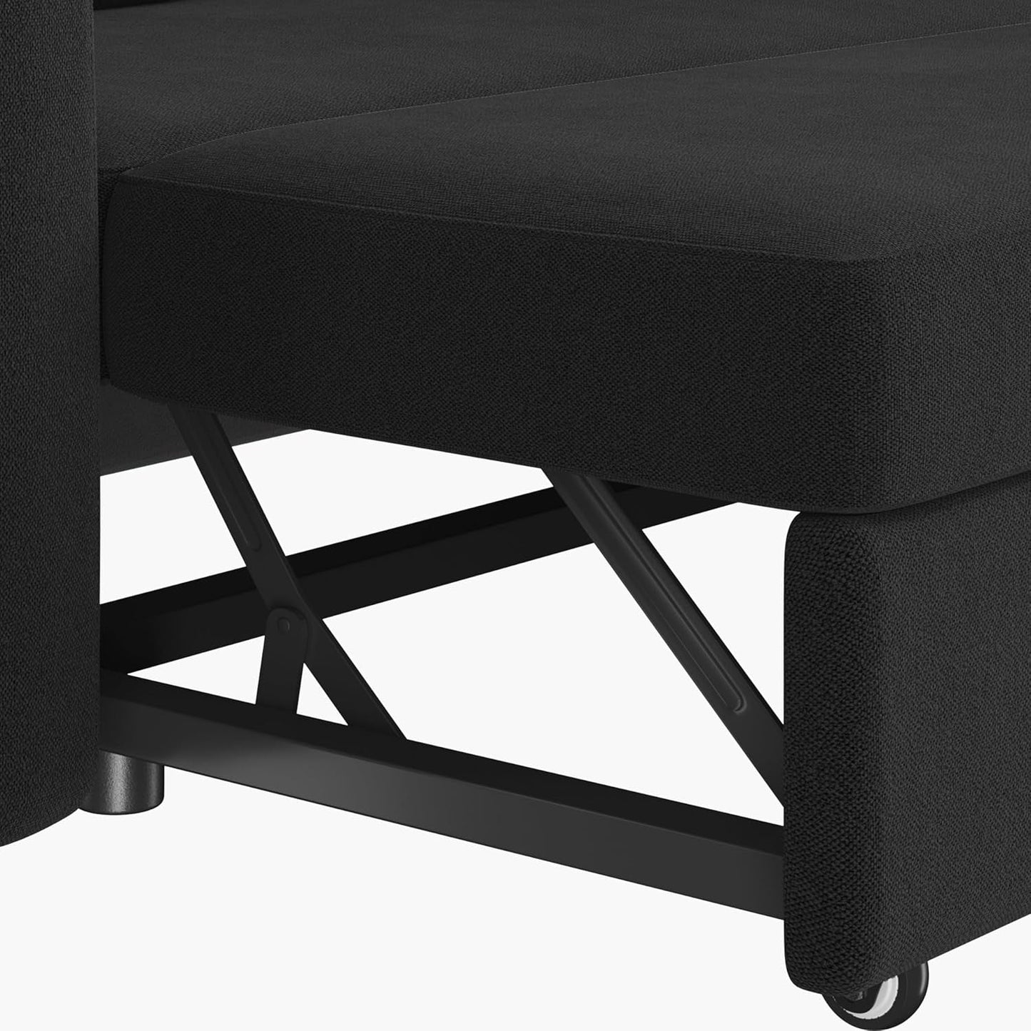 Black L-Shaped Sectional Sleeper USB, Storage, Chaise