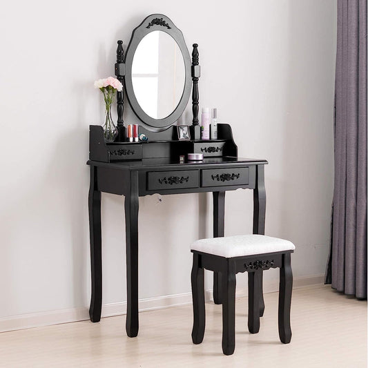 Oval Mirror Vanity Set for Girls // Bedroom, Furniture