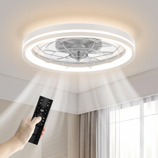 Low Profile Ceiling Fan with Light and Remote Bladeless