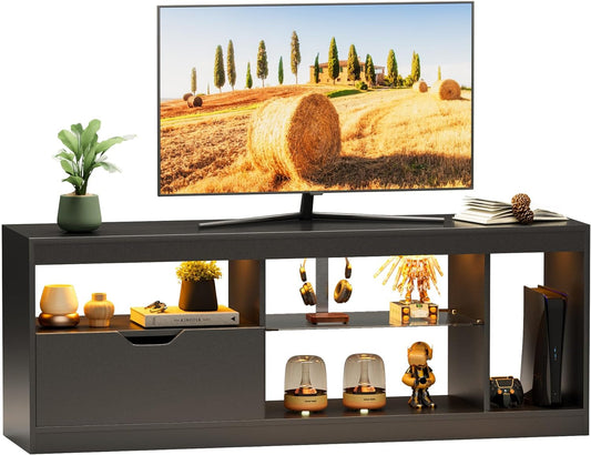 TV Stand, Entertainment Center LED Gaming TV Stand for 65+ Inch TV // TV & Media Furniture