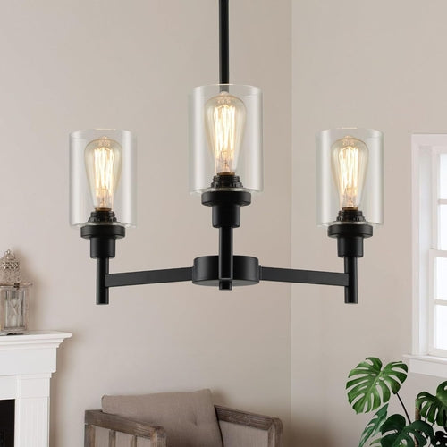 3 Lights Black Chandeliers  Light Fixture  ,