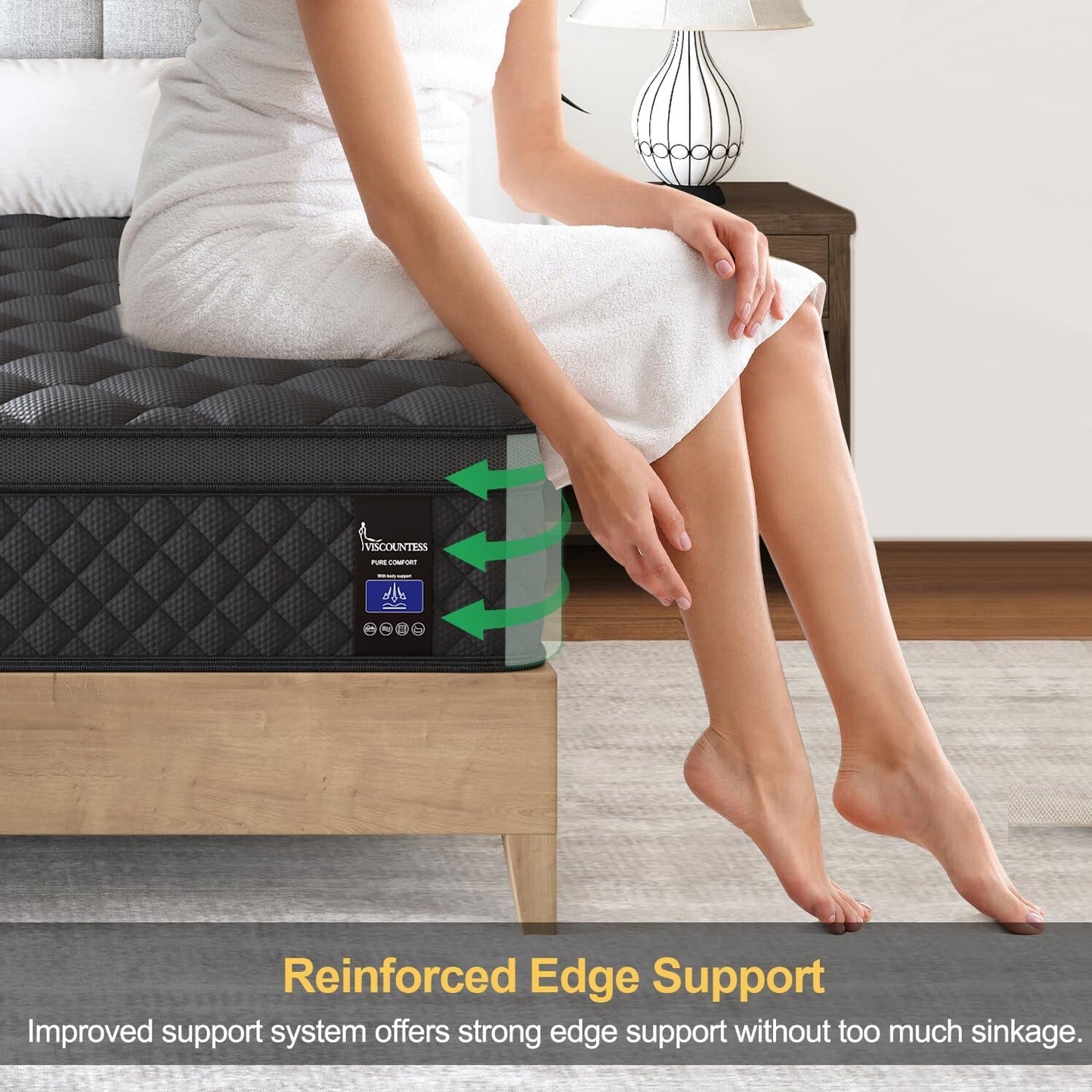 Full Hybrid Mattress, 12 Inch, Medium-Firm, Euro Top, Bedroom Furniture