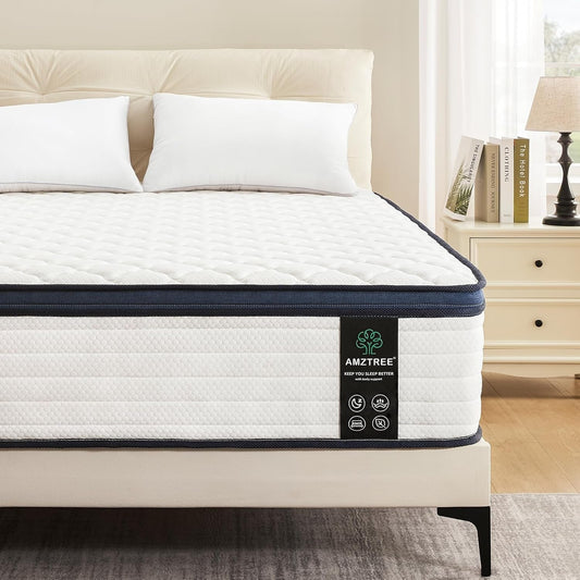 Queen Hybrid Mattress Medium-Firm, 12", CertiPUR-US Certified // Bedroom Furniture