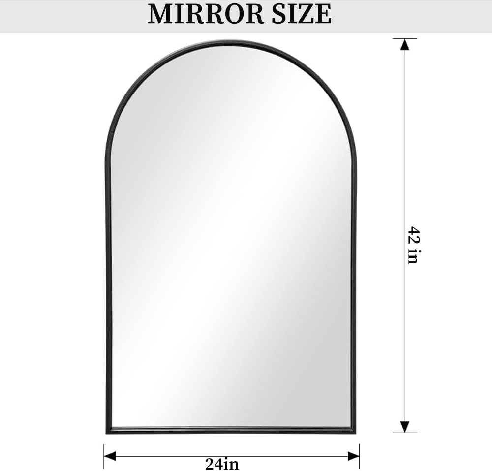 Black Arch Wall Mirror Modern Bathroom, Living Room