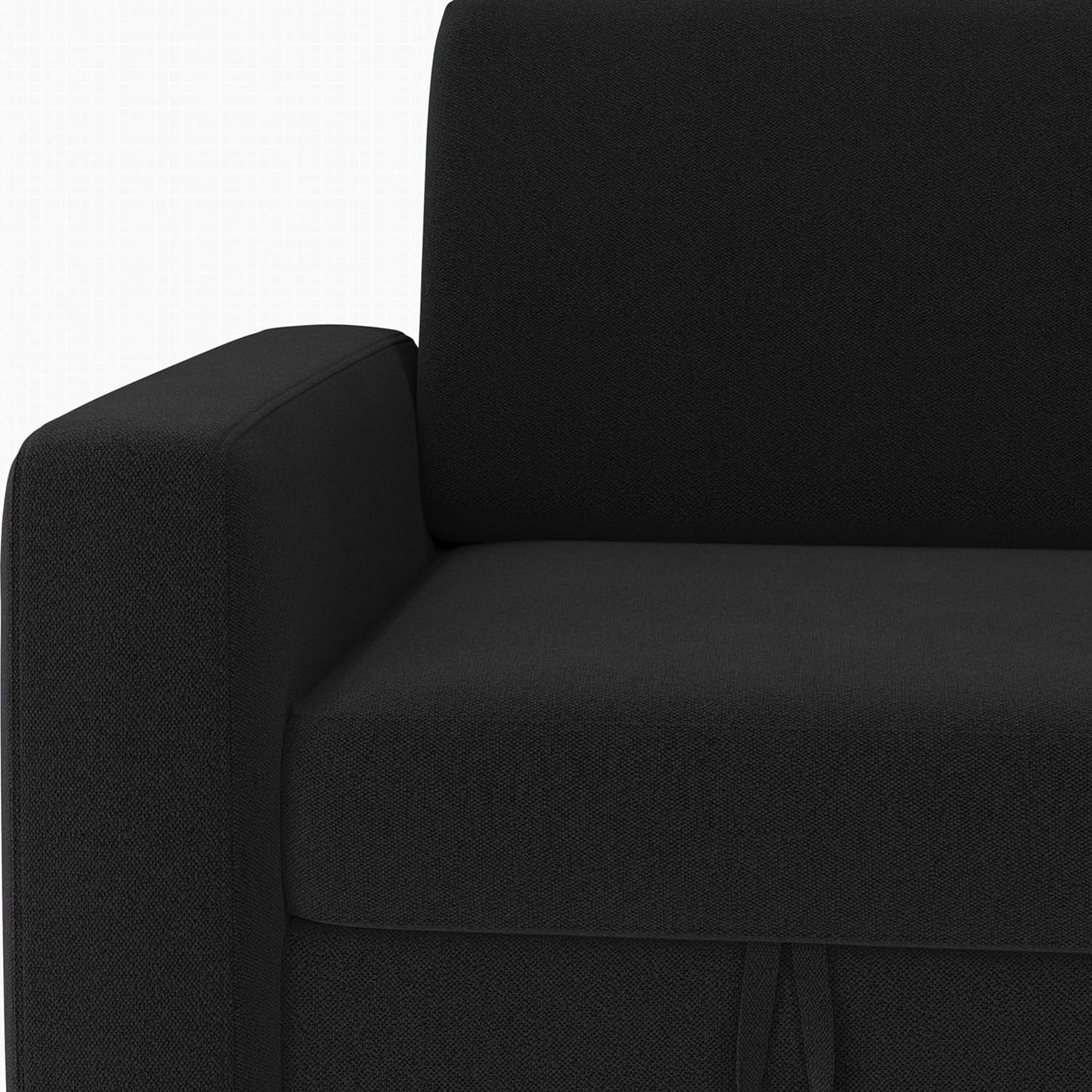 Black L-Shaped Sectional Sleeper USB, Storage, Chaise