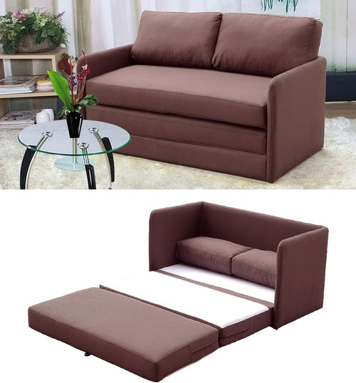 Brown Modern Loveseat Sleeper Contemporary Style // Living Room Furniture