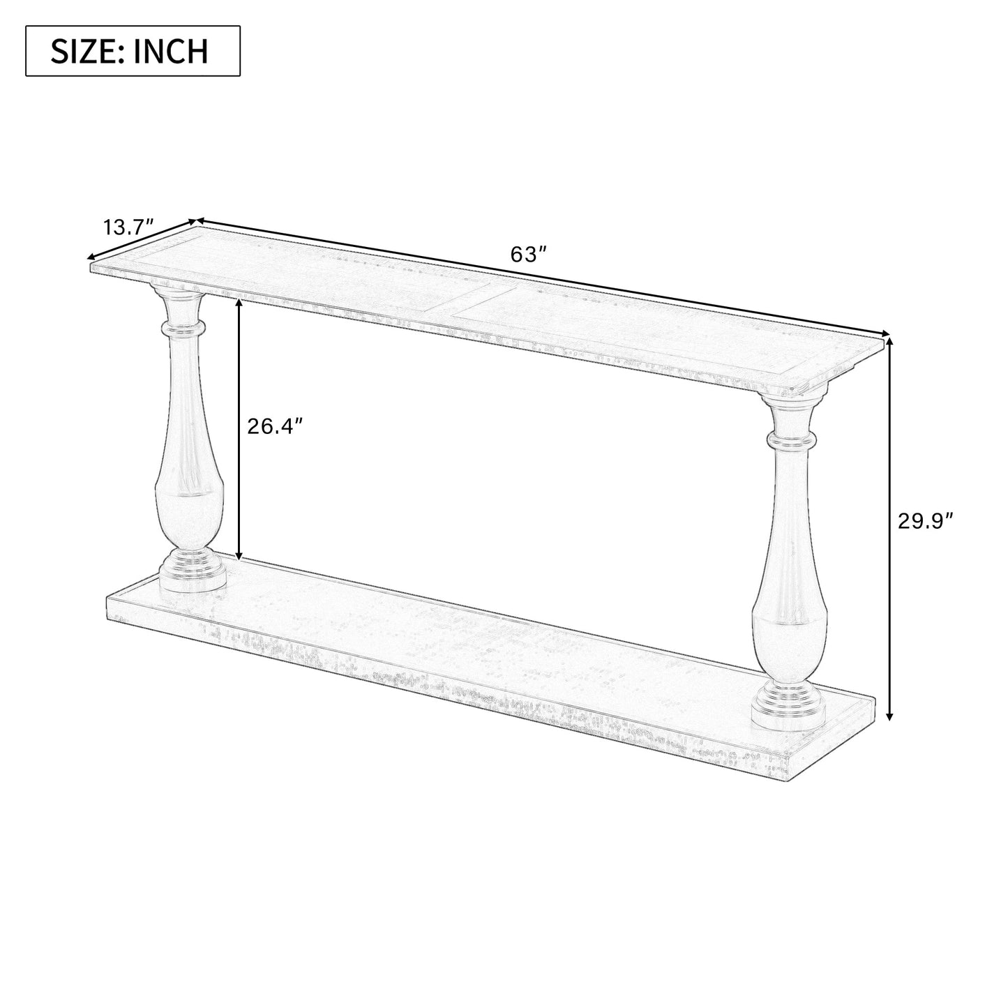 Vintage Sofa Table Console Table with Luxurious Pine Veneer and // Living Room Furniture