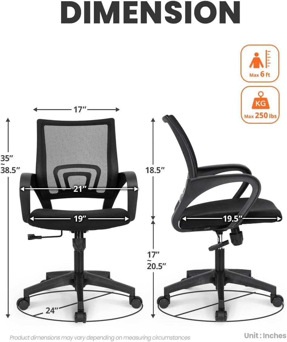 Office Chair Computer Desk Chair Gaming Ergonomic Mid Back Cushion
