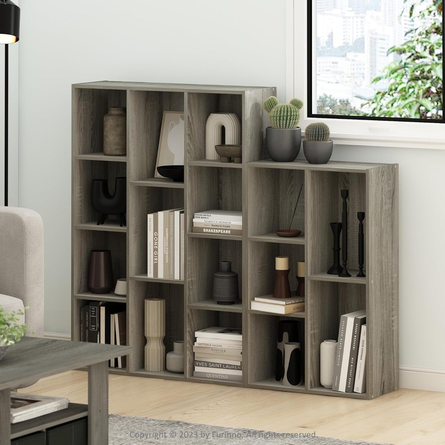 Luder 11-Cube Reversible Open Shelf Bookcase, French Oak // Home Office Furniture  Home & Kitchen