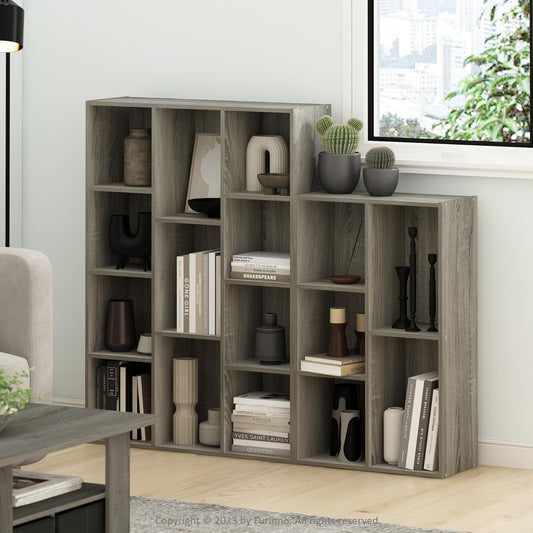 Luder 11-Cube Reversible Open Shelf Bookcase, French Oak // Home Office Furniture  Home & Kitchen