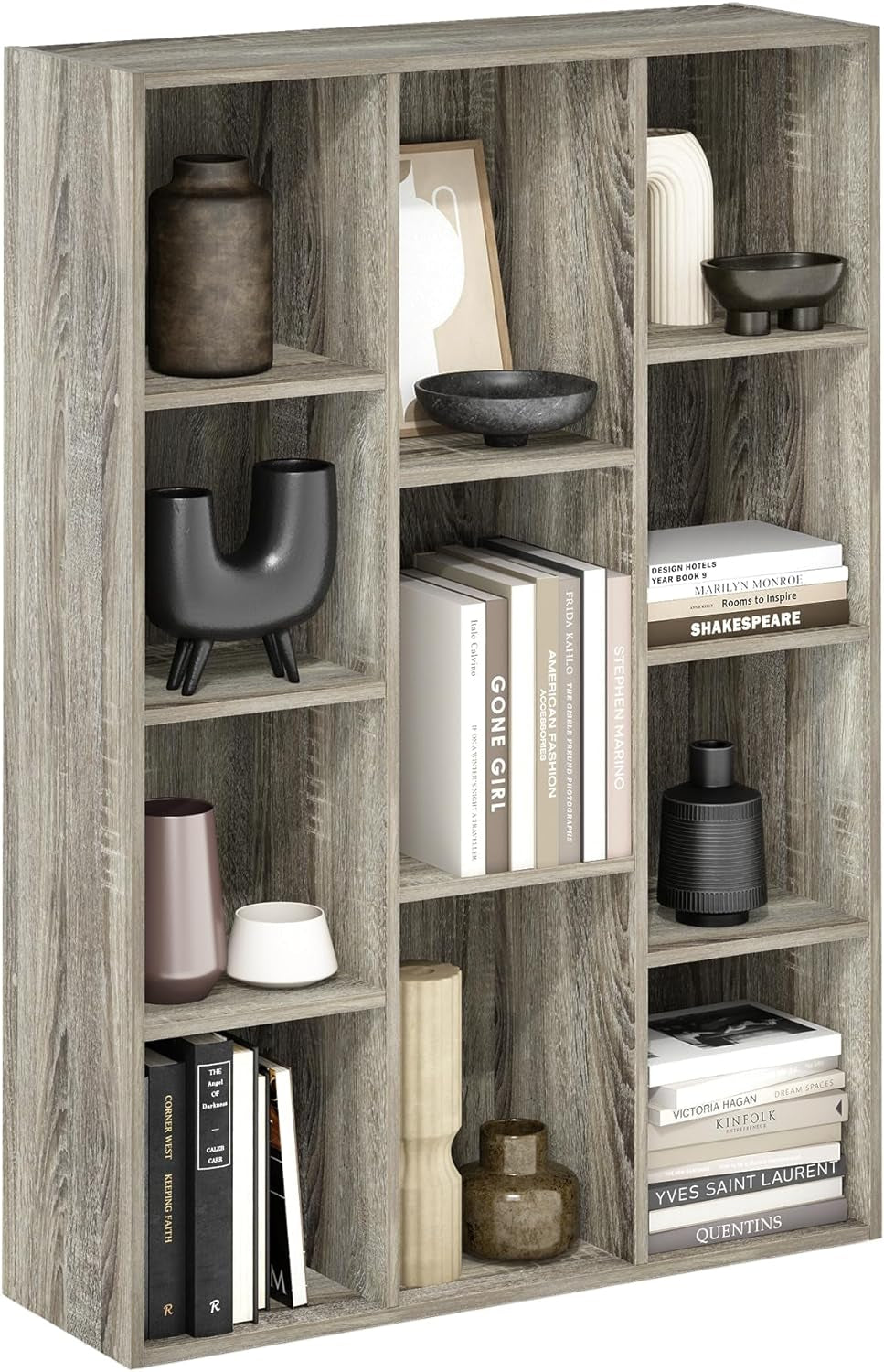 Luder 11-Cube Reversible Open Shelf Bookcase, French Oak // Home Office Furniture  Home & Kitchen