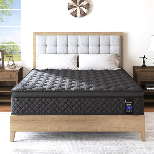 Full Hybrid Mattress, 12 Inch, Medium-Firm, Euro Top, Bedroom Furniture