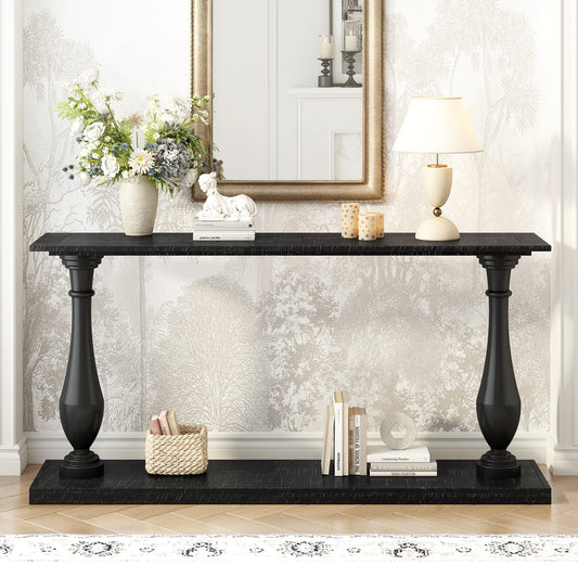 Vintage Sofa Table Console Table with Luxurious Pine Veneer and // Living Room Furniture