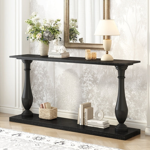 Vintage Sofa Table Console Table with Luxurious Pine Veneer and // Living Room Furniture