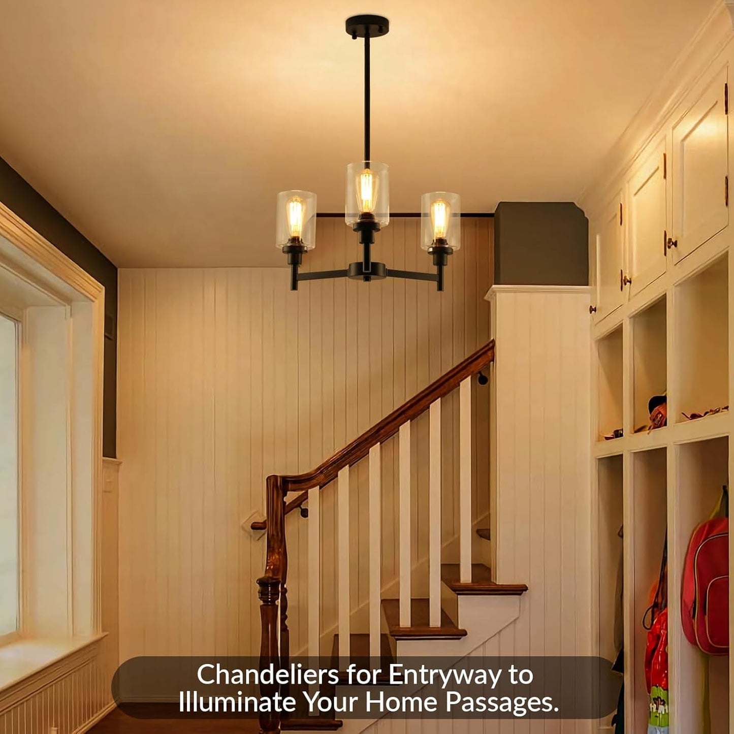 3 Lights Black Chandeliers  Light Fixture  ,