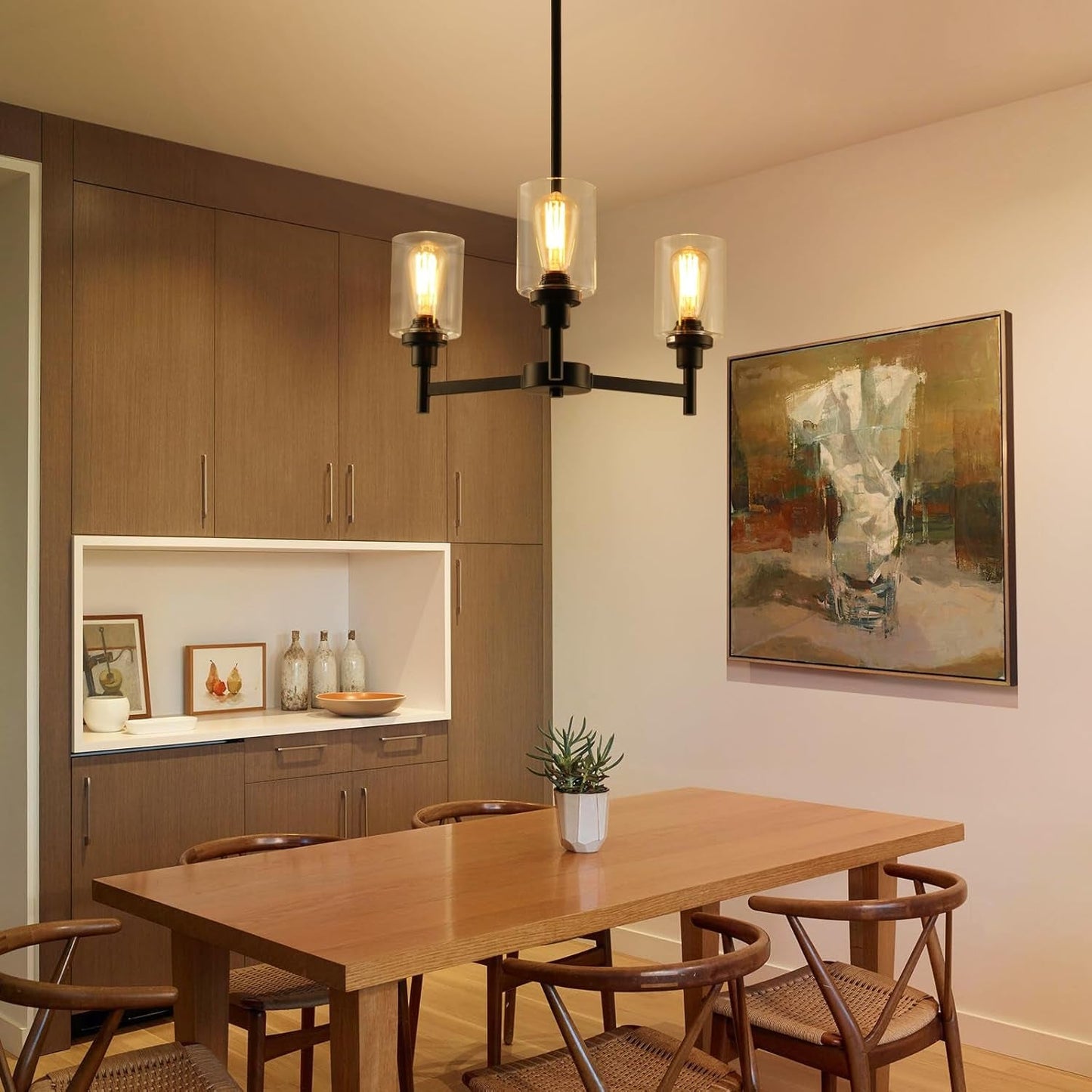 3 Lights Black Chandeliers  Light Fixture  ,