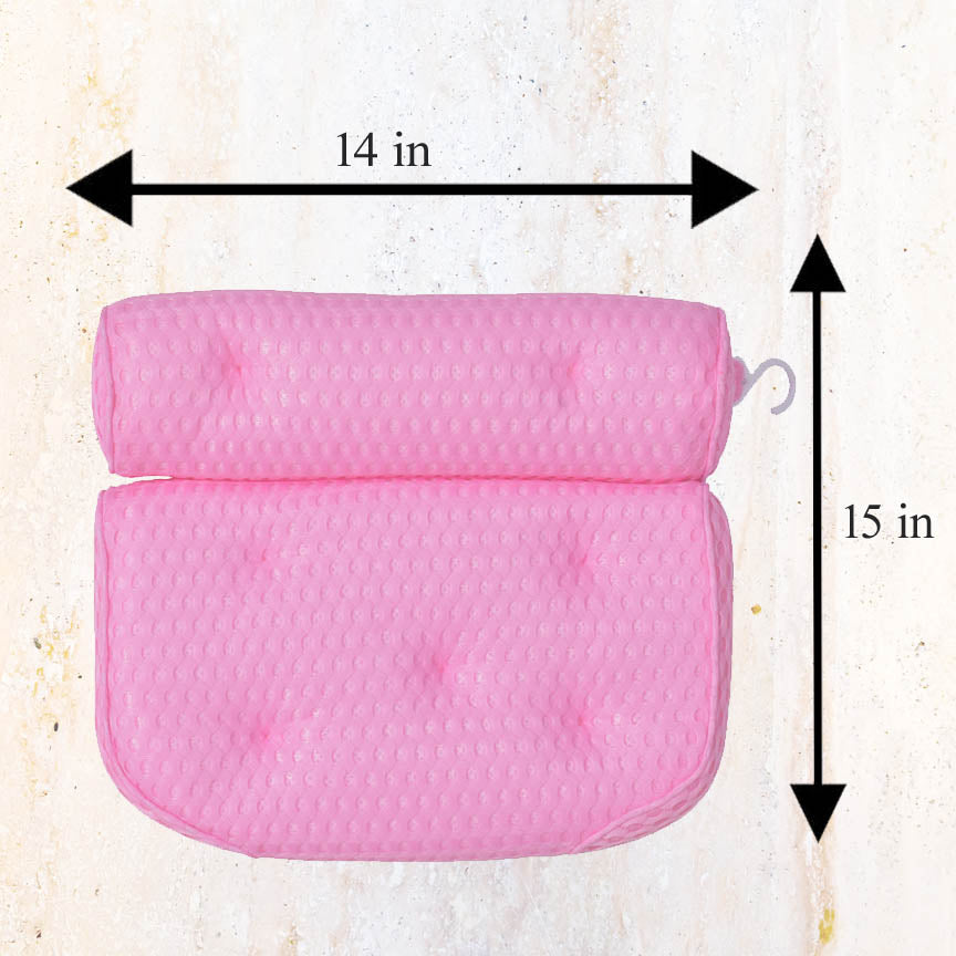 Pink Bathtub Pillow Bath Pillow with Anti-Slip Suction Cups 4D Mesh, salle de bain