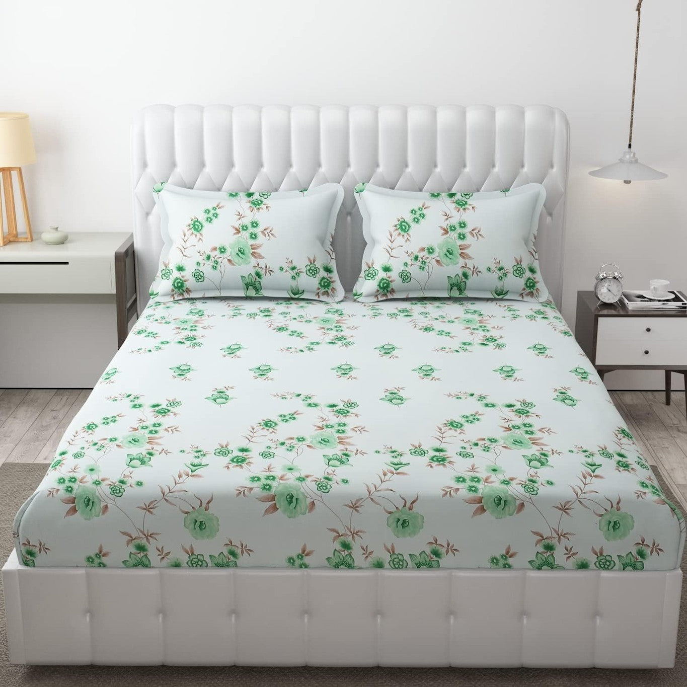 3D Printed King Size Mattress Cover with 2 Pillowcases (90 x 100 inches), decor